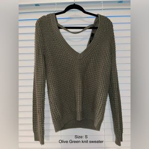 Olive green knit sweater